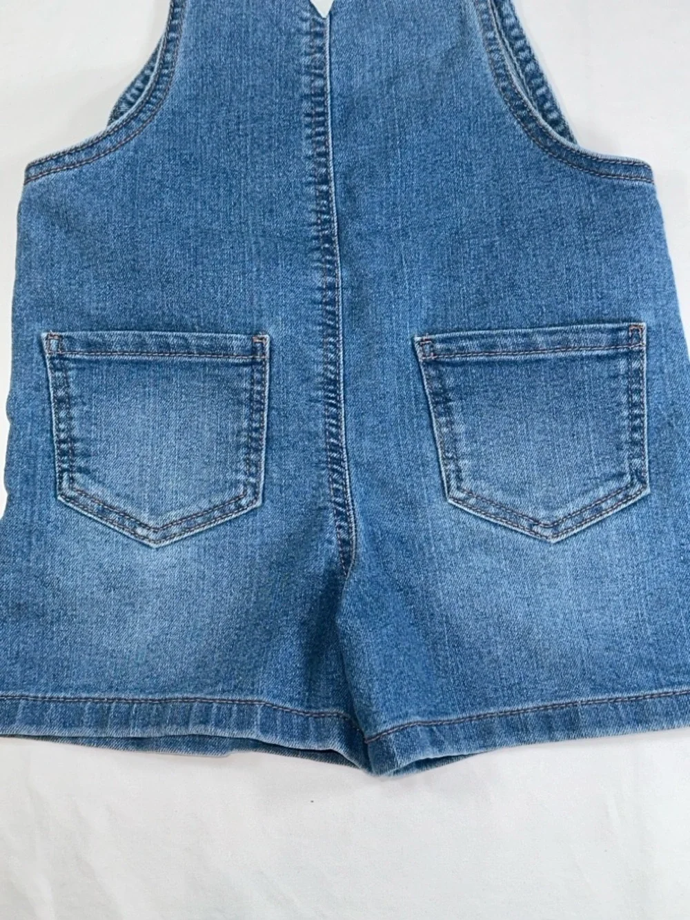 OshKosh B'Gosh  Denim Short Overalls 3T Embroidered Floral Jean Shortalls